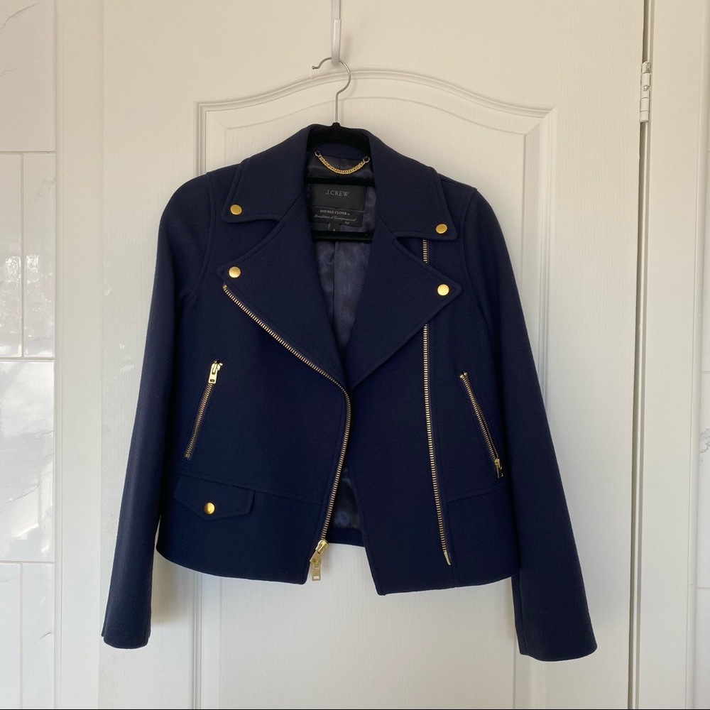 J. Crew double cloth motorcycle jacket EUC - Picture 2 of 8